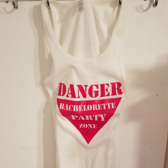 DANGER Bachelorette Party Zone White Tank - Picture 2 of 2